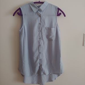 Blue sleeveless blouse